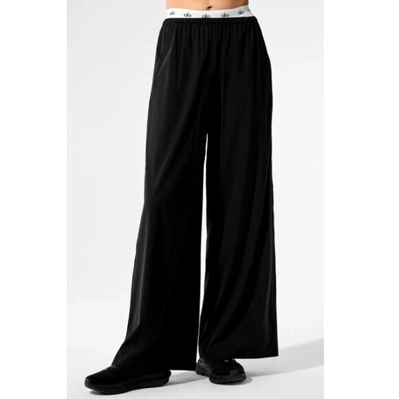 Alo Yoga Black Breezy Wide Leg Pant Size XS - Picture 1 of 10